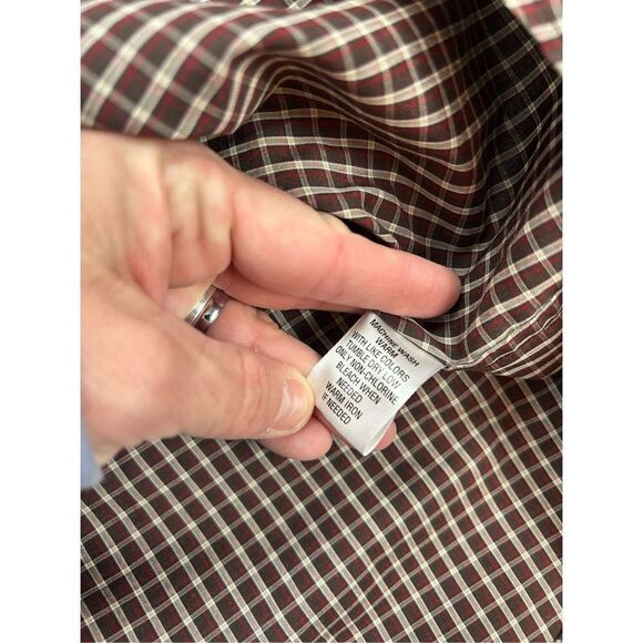 Round Tree & Yorke Travel Smart Sz 2XT Tall Long Sleeve Button-Down Brown Shirt - Picture 10 of 10